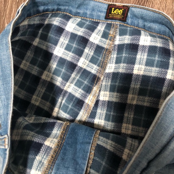 Lee Flannel Lined Blue Jeans Straight Leg Comfort Fit Size - Picture 5 of 9